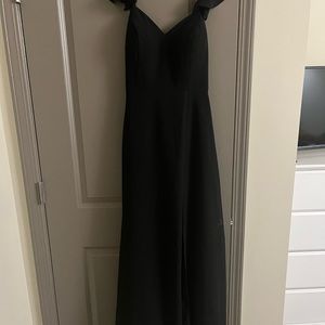 Black azazie Everett bridesmaid dress
